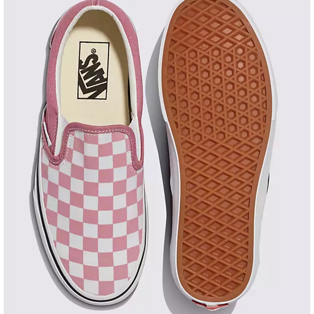 Pink Vans Checkered Slip ons